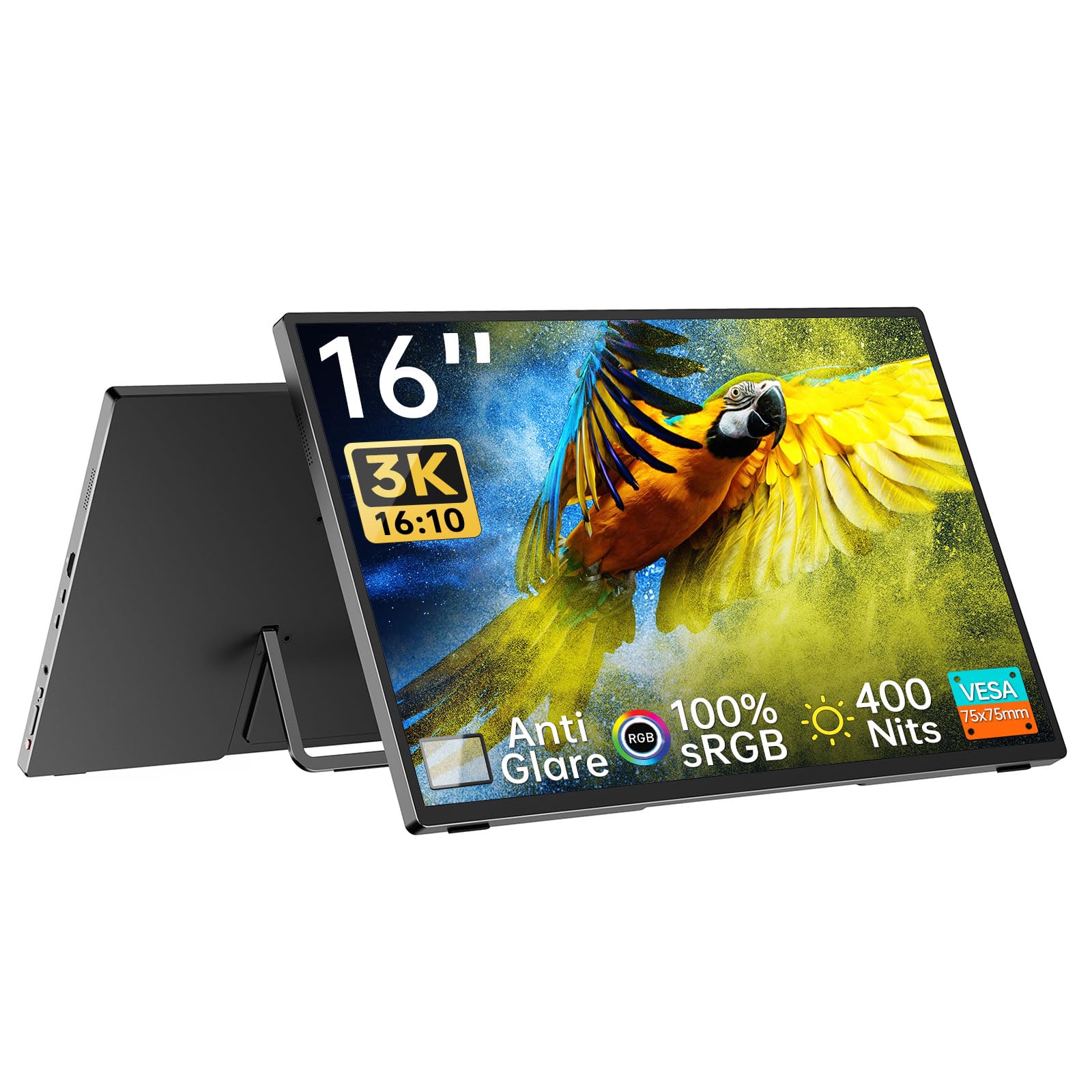 Intehill Mobile Monitor 3k Monitor 16 Inch AG Anti-Gloss IPS Panel 3072x1920 Golden Ratio 16:10 Laptop Dual Monitor Free Standing sRGB 100% Wide
Intehill Mobile Monitor 3k Monitor 16 Inch AG Anti-Gloss IPS Panel 3072x1920 Golden Ratio 16:10 Laptop Dual Monitor Free Standing sRGB 100% Wide