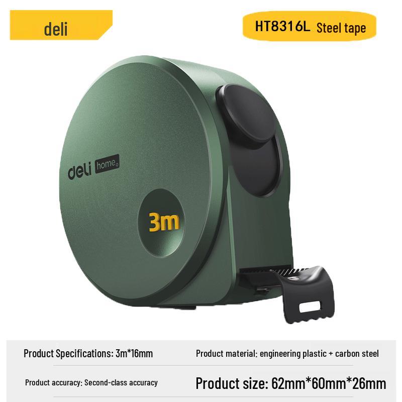 Deli Tools 3/5 м Прецизионная бытовая стальная рулетка - Утолщенная HT8316 19 5m x 19mm
Deli Tools 3/5 м Прецизионная бытовая стальная рулетка - Утолщенная HT8316 19 5m x 19mm
