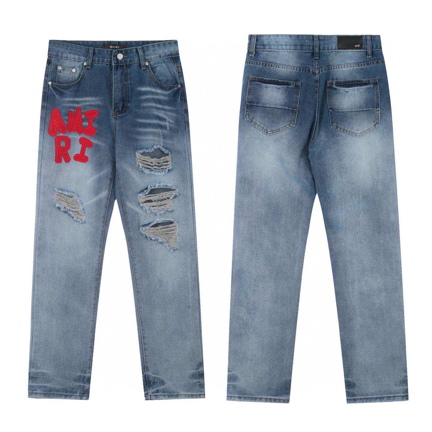 M39 Amiri Men s and Women s American Style Trendy Jeans with Fabric Patches, Holes, Embroidery, Casual and Fashionable High Street Pants 36
M39 Amiri Men s and Women s American Style Trendy Jeans with Fabric Patches, Holes, Embroidery, Casual and Fashionable High Street Pants 36