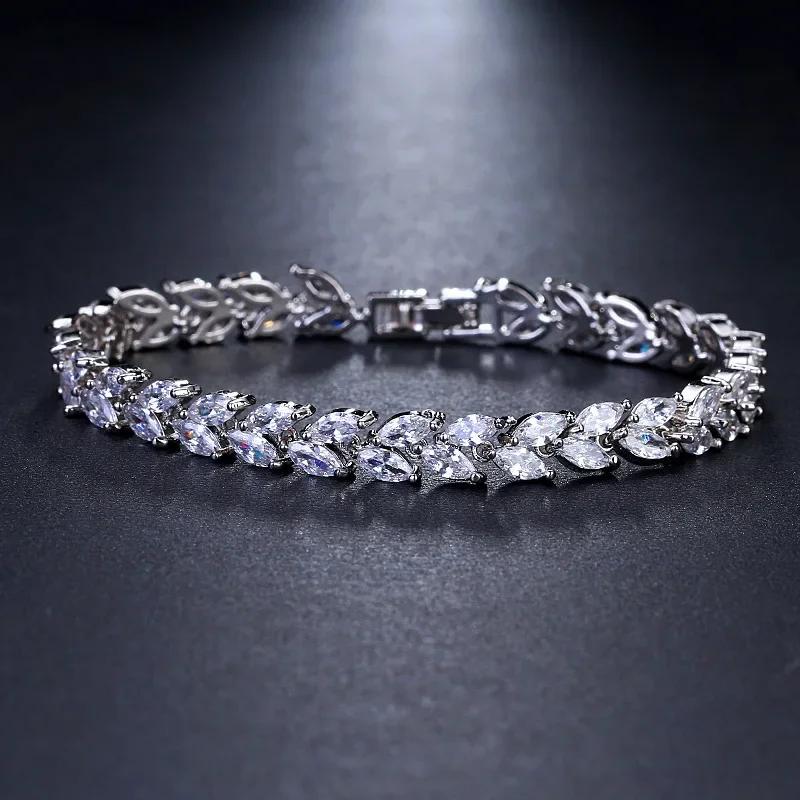 White Leaf Bracelets Bangles for Women Men Shinny Marquise Cut Cubic Zirconia Bridal Wedding Party Jewelry 17cm
White Leaf Bracelets Bangles for Women Men Shinny Marquise Cut Cubic Zirconia Bridal Wedding Party Jewelry 17cm