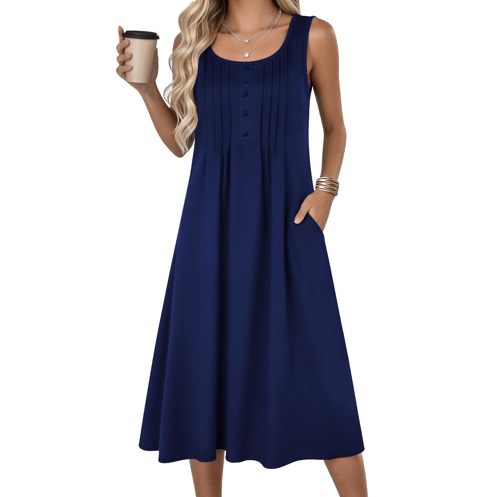 Women s Color Sleeveless Slim Fit Fashionable Long Dress S Темно-синій
Women s Color Sleeveless Slim Fit Fashionable Long Dress S Темно-синій