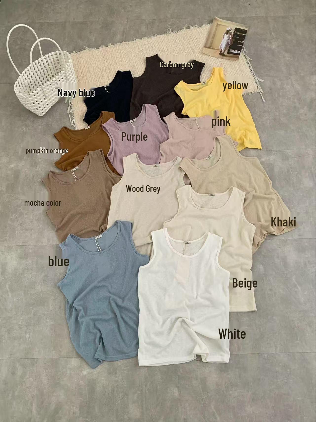 Korean Sheer Multi-Color Linen Tank - Round Neck Camisole Medium
Korean Sheer Multi-Color Linen Tank - Round Neck Camisole Medium