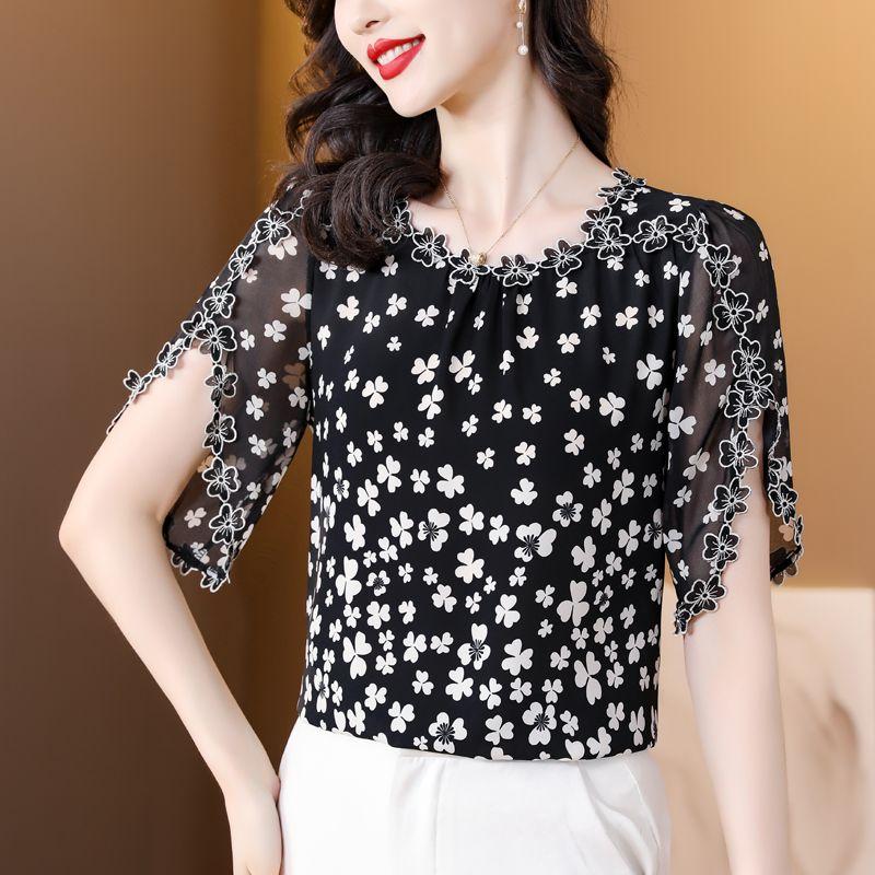 Thin French Floral Shirt for Women s Summer New Fashion Chiffon Blouse Short Sleeved Bottoming Top M-4XL XXXL чёрный
Thin French Floral Shirt for Women s Summer New Fashion Chiffon Blouse Short Sleeved Bottoming Top M-4XL XXXL чёрный