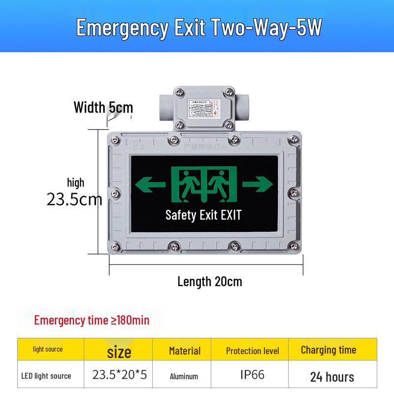 Explosion-Proof LED Emergency Exit Sign and Light LED
Explosion-Proof LED Emergency Exit Sign and Light LED