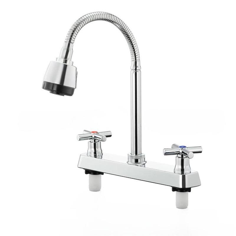 Kitchen Flexible 360° Rotatable Faucet Dual Handle Hot and Cold Water Faucet Splashproof 2 Outlet Modes Kitchen Tap Style B
Kitchen Flexible 360° Rotatable Faucet Dual Handle Hot and Cold Water Faucet Splashproof 2 Outlet Modes Kitchen Tap Style B