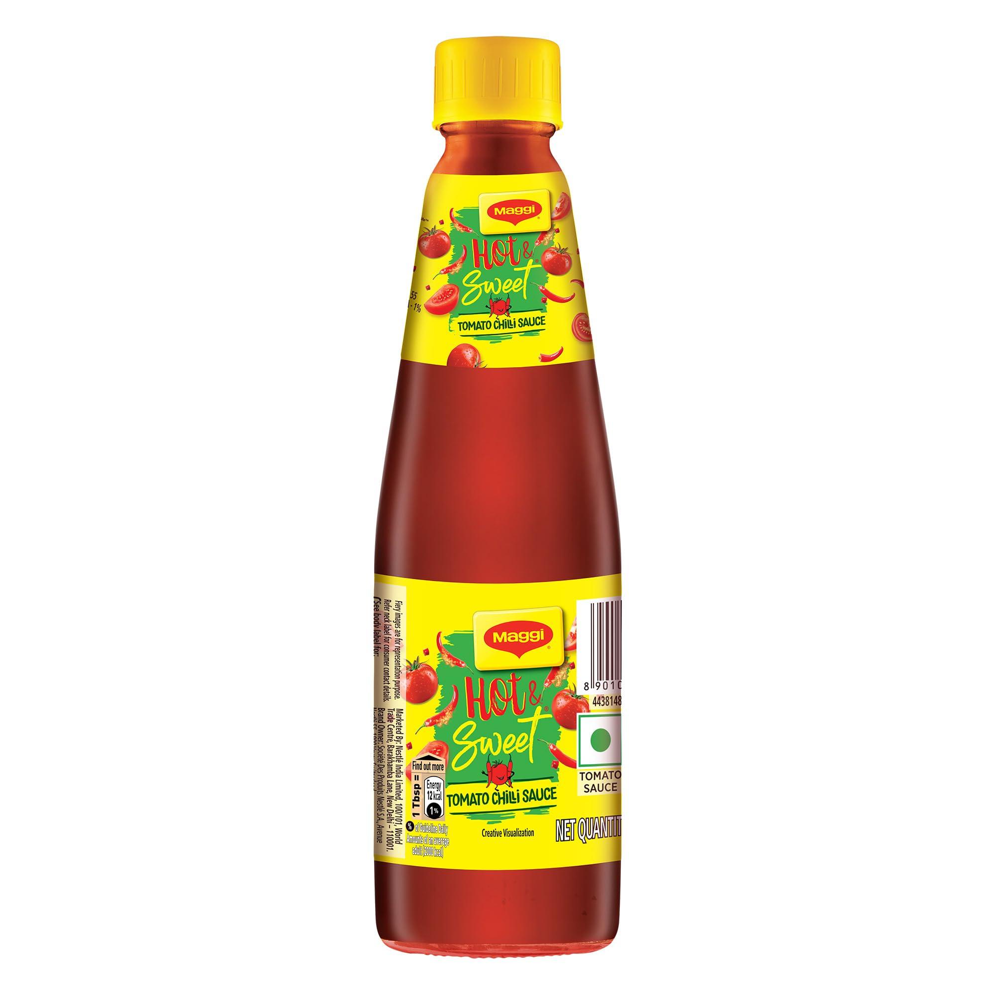 MAGGI Hot & Sweet Tomato Chilli Sauce, Perfect Blend of Tomatoes & Chillies, 500g
MAGGI Hot & Sweet Tomato Chilli Sauce, Perfect Blend of Tomatoes & Chillies, 500g