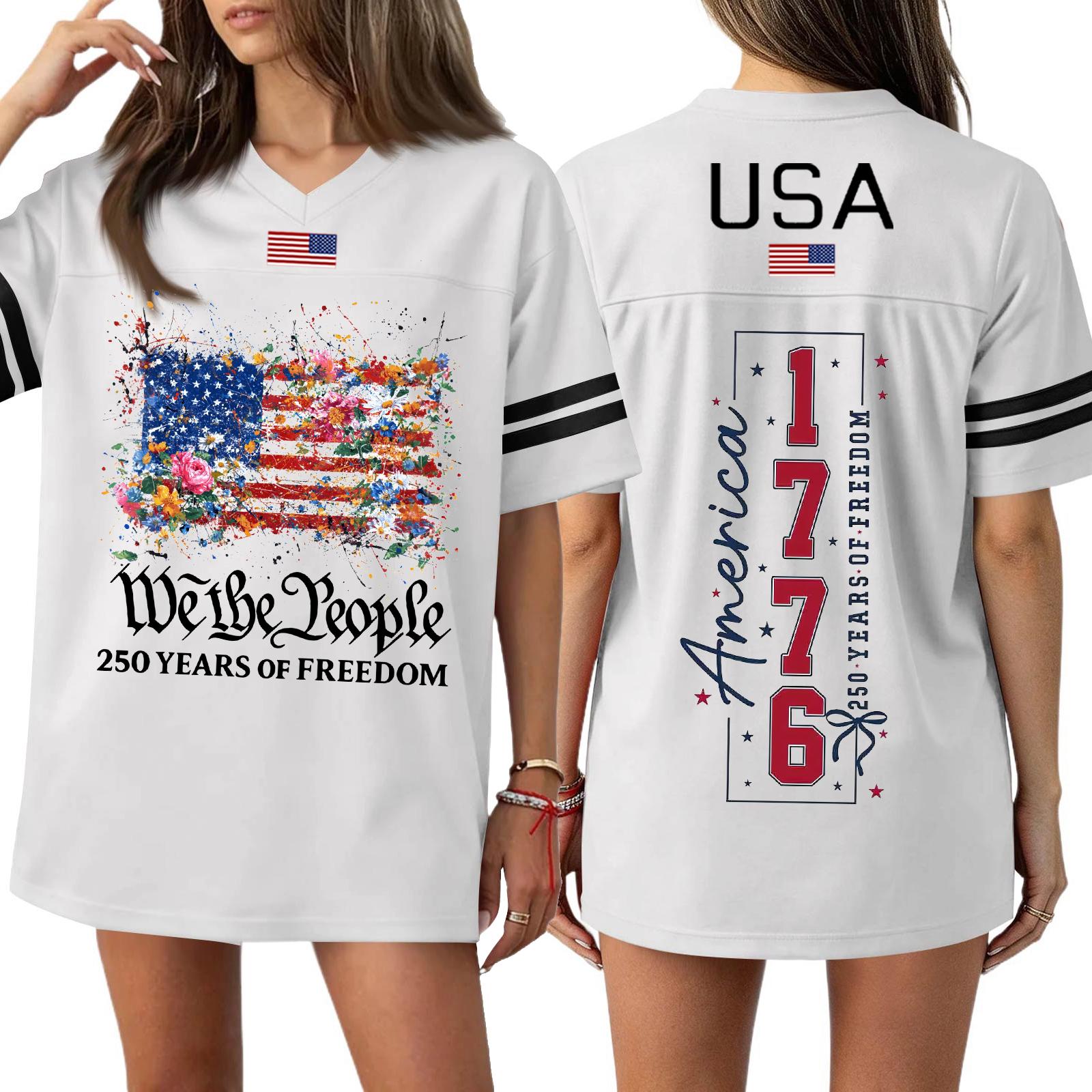 Loose Fit Short Sleeve T Shirt with Flag Graphic and 250 Years of Print for Women Men Casual Top XS білий
Loose Fit Short Sleeve T Shirt with Flag Graphic and 250 Years of Print for Women Men Casual Top XS білий