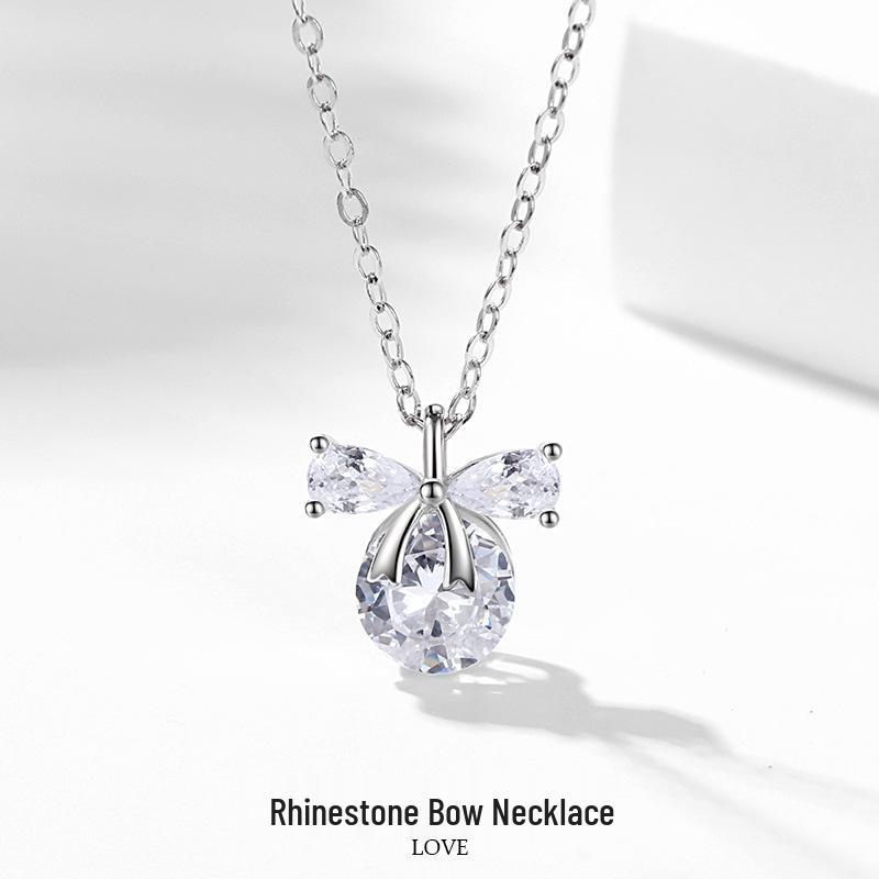 S925 Sterling Silver Bow Necklace - Cute Princess, Sweet & Cool Korean Fashion Style with Full Diamond. 925 Silver
S925 Sterling Silver Bow Necklace - Cute Princess, Sweet & Cool Korean Fashion Style with Full Diamond. 925 Silver