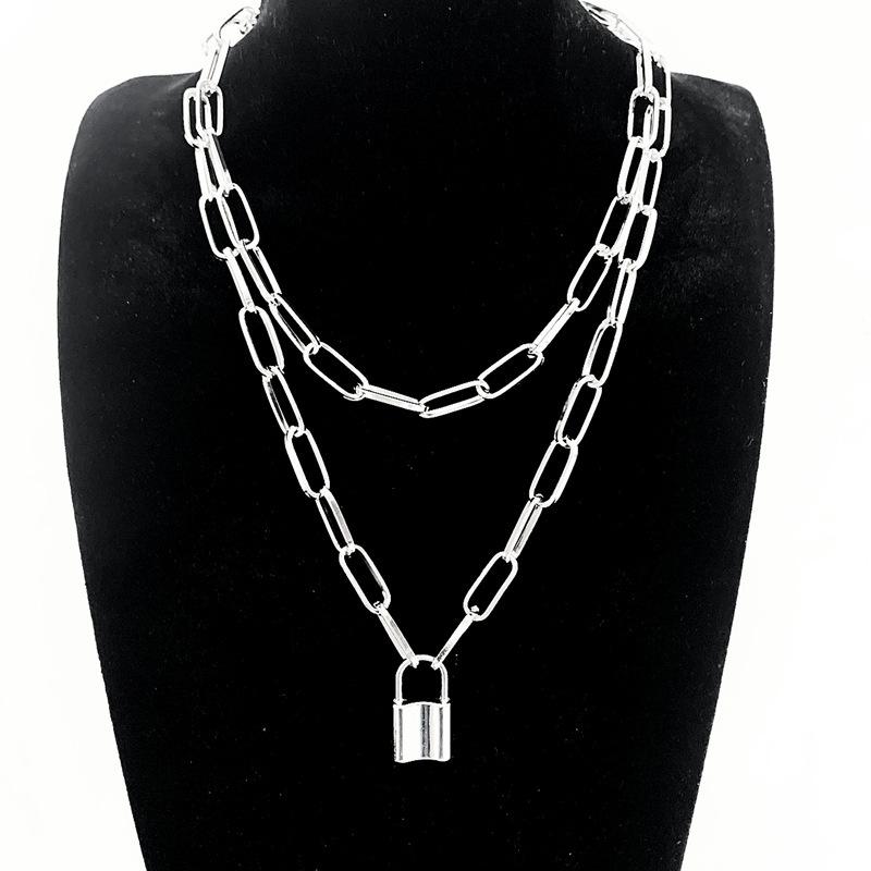 Accessories, Vintage Personality Geometric Pendant Necklace, Double Lock Shape Fashion Necklace срібний
Accessories, Vintage Personality Geometric Pendant Necklace, Double Lock Shape Fashion Necklace срібний