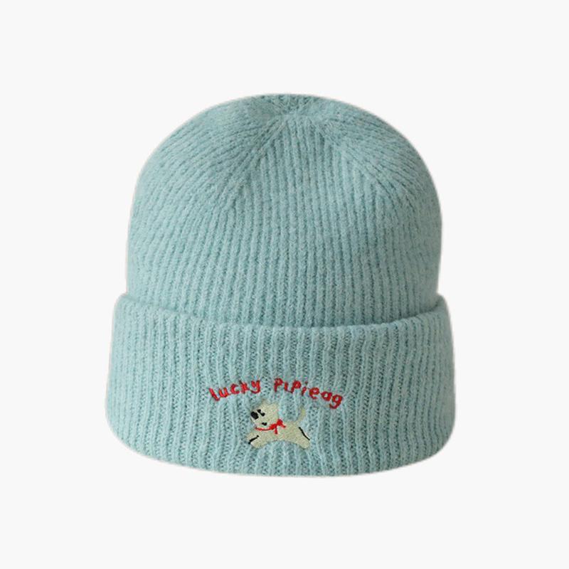 Cartoon Dog Embroidery Wool Knitted Hat Women Autumn Winter Ear Protection Cold-Proof Cap
Cartoon Dog Embroidery Wool Knitted Hat Women Autumn Winter Ear Protection Cold-Proof Cap