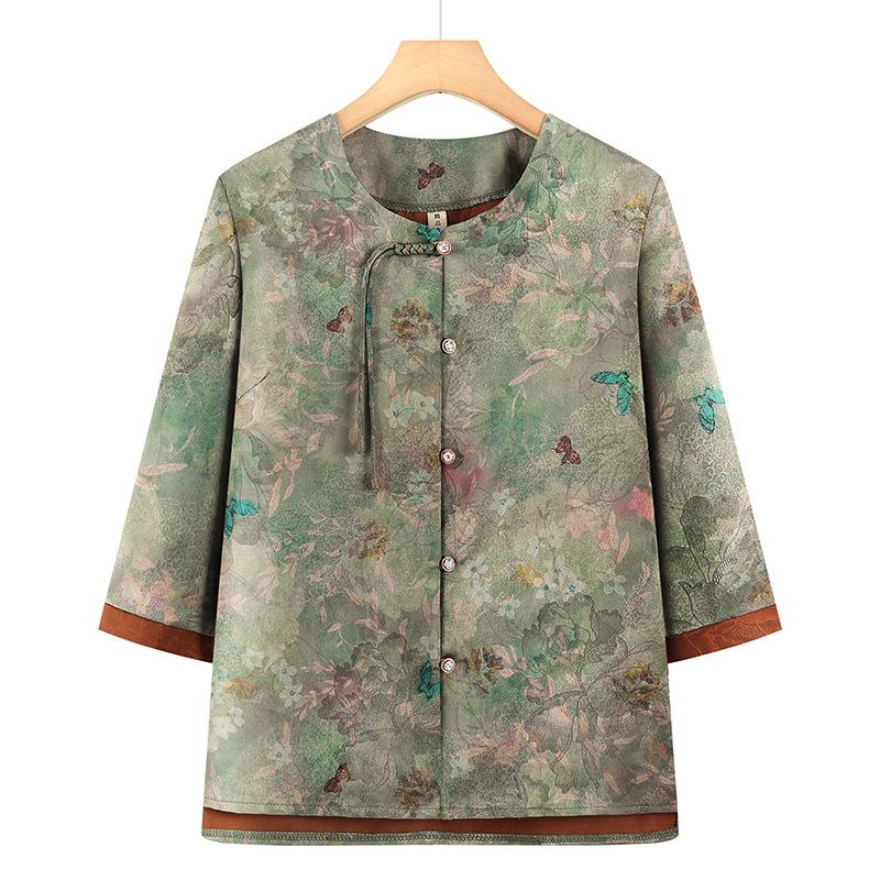 Summer Chinese Style Plus Size Top for Elderly Women - Loose Three-Quarter Sleeve Shirt 4XL (135-145 Jin) зелёный
Summer Chinese Style Plus Size Top for Elderly Women - Loose Three-Quarter Sleeve Shirt 4XL (135-145 Jin) зелёный