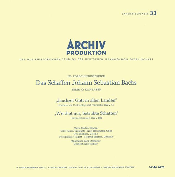 LP Record JOHANN SEBASTIAN BACH MARIA STADER Rejoice in God in all lands Cant 14144APM ARCHIV PRODUKT 1960 Germany Classical Used
LP Record JOHANN SEBASTIAN BACH MARIA STADER Rejoice in God in all lands Cant 14144APM ARCHIV PRODUKT 1960 Germany Classical Used