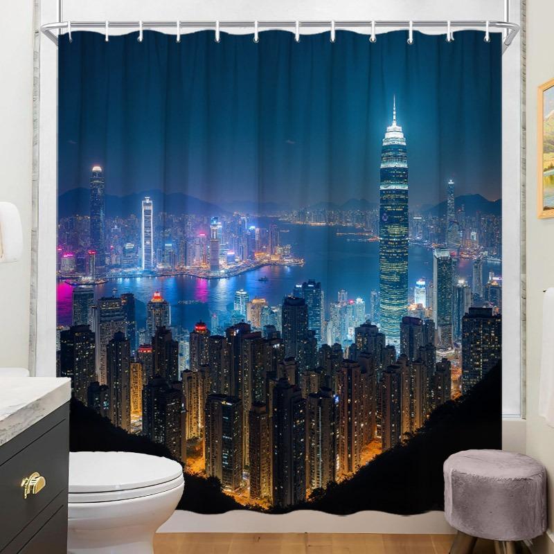 Hong Kong Night Scenery City Washable Dirt-Resistant Shower Curtain Shower Head Waterproof Polyester Bath Curtain For Home Decor W60H190(CM)-1 Pcs
Hong Kong Night Scenery City Washable Dirt-Resistant Shower Curtain Shower Head Waterproof Polyester Bath Curtain For Home Decor W60H190(CM)-1 Pcs