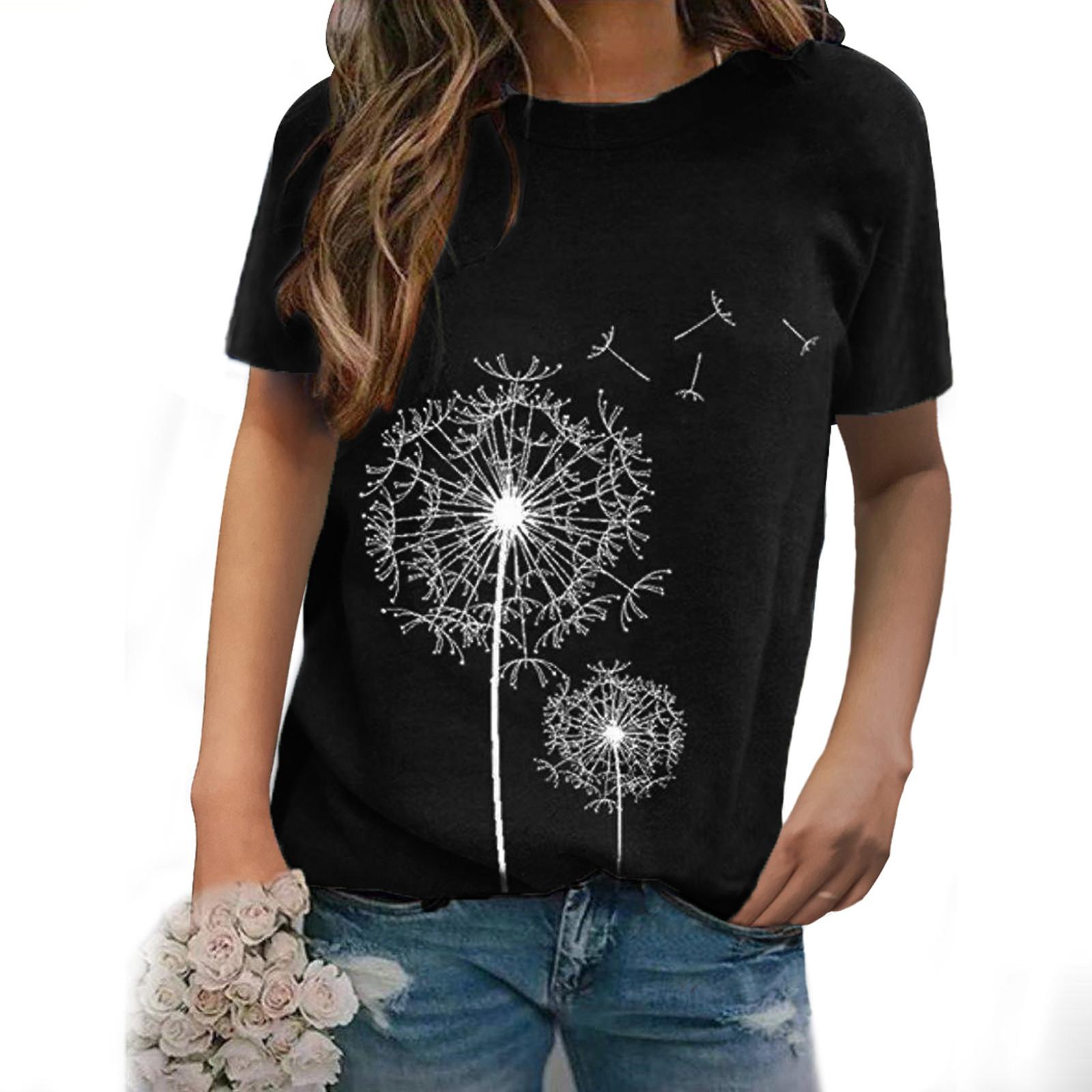 Модная женская повседневная футболка с принтом и коротким рукавом, свободная блузка, топы M чёрный
Модная женская повседневная футболка с принтом и коротким рукавом, свободная блузка, топы M чёрный