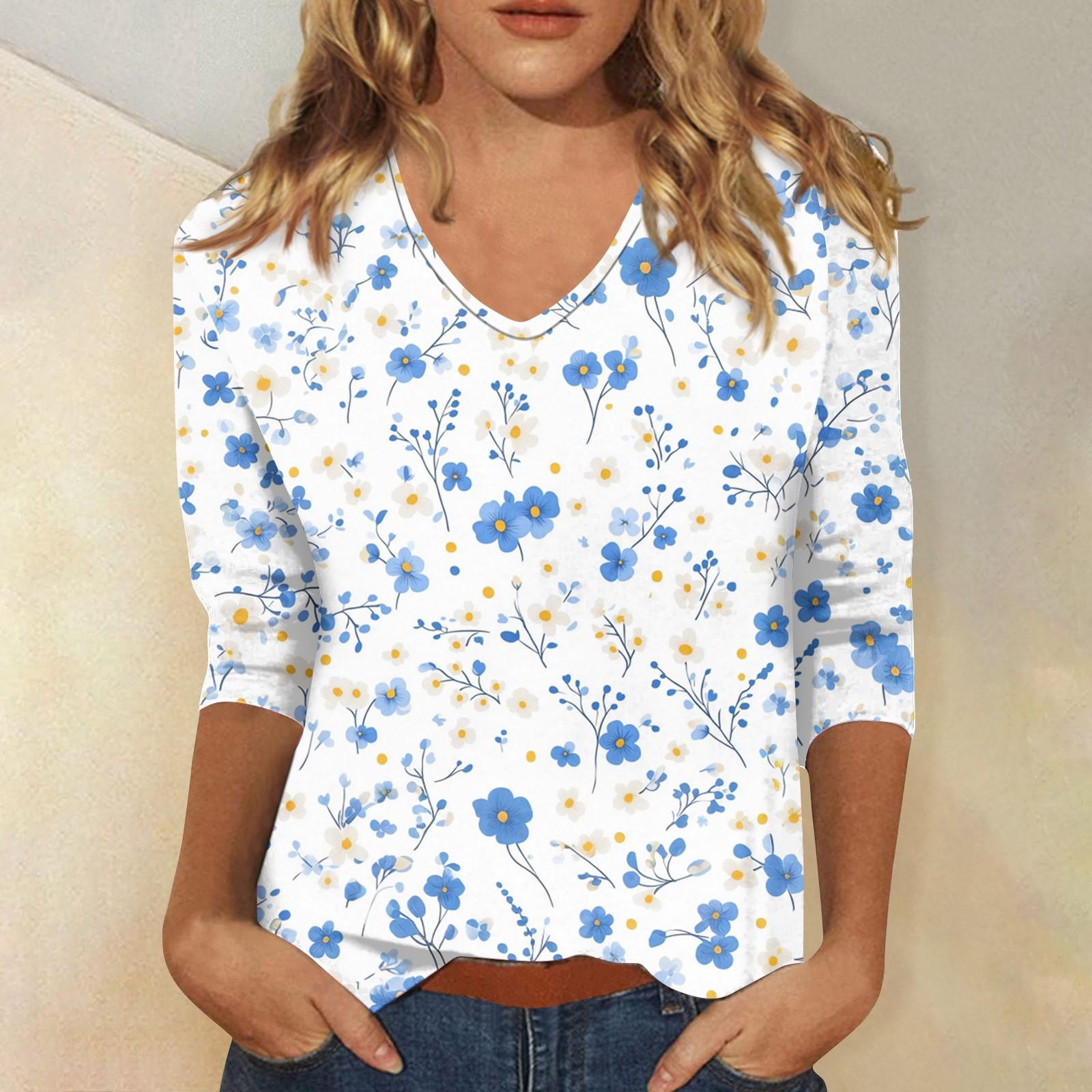 Женские топы, рубашка с рукавом три четверти, свободная повседневная рубашка с V-образным вырезом, футболка с цветочным принтом XXXL светло-синий
Женские топы, рубашка с рукавом три четверти, свободная повседневная рубашка с V-образным вырезом, футболка с цветочным принтом XXXL светло-синий