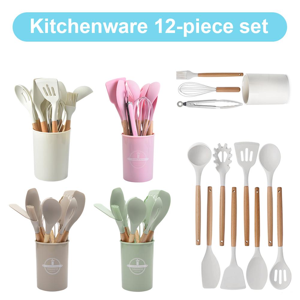 12Pcs Non-Stick Silicone Spatula Set with Wooden Handles Heat-Resistant Kitchen Utensils for Cooking and Baking зелений
12Pcs Non-Stick Silicone Spatula Set with Wooden Handles Heat-Resistant Kitchen Utensils for Cooking and Baking зелений