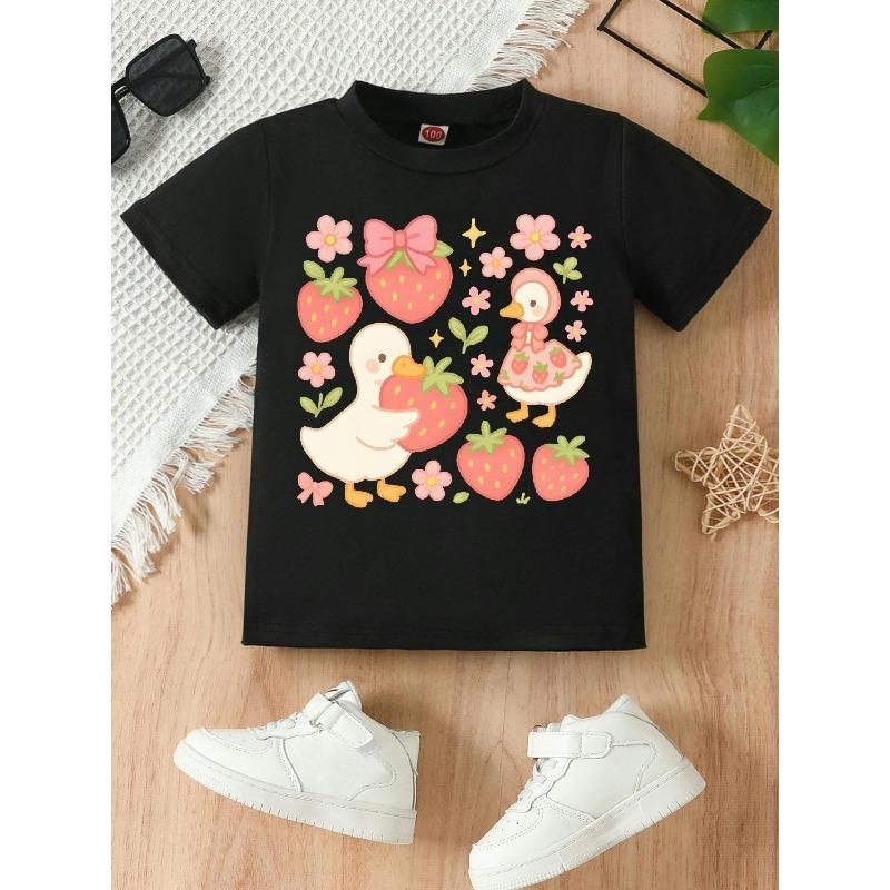 European sizes Adorable Small Strawberries Featuring a Charming Duck Design. This Girls Short-Sleeve Round-Neck Tee Comes in Black And White 98cm чёрный
European sizes Adorable Small Strawberries Featuring a Charming Duck Design. This Girls Short-Sleeve Round-Neck Tee Comes in Black And White 98cm чёрный