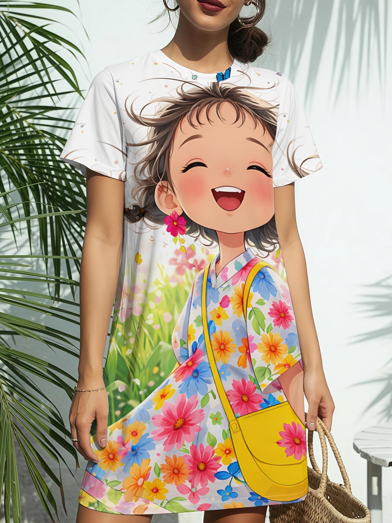 Cute Flower Art New Women S Round Neck Short Sleeve T-Shirt Dress. American Style Trendy Digital Print. Versatile for Spring And Summer Casual Wear. E 8XL дубильная кора
Cute Flower Art New Women S Round Neck Short Sleeve T-Shirt Dress. American Style Trendy Digital Print. Versatile for Spring And Summer Casual Wear. E 8XL дубильная кора