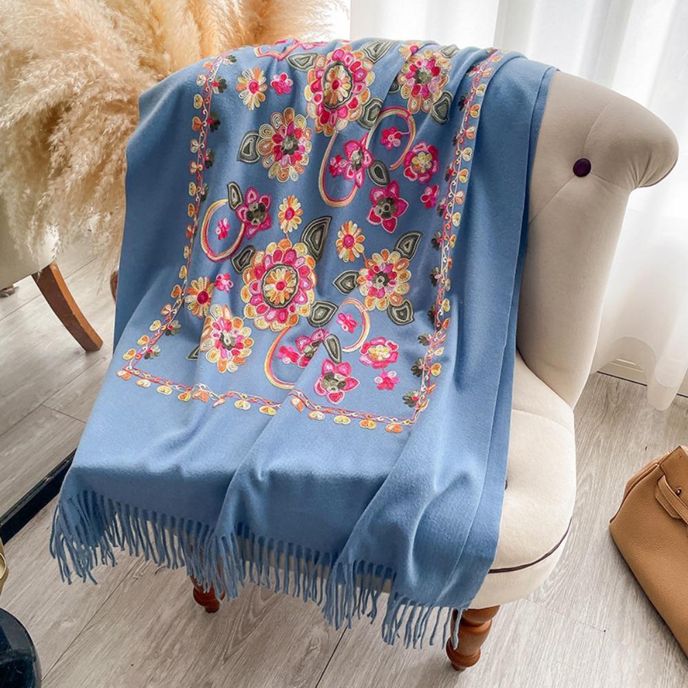 Cashmere Feel Women Scarf Embroider Flower Warm Texture Floral Embroidered Shawl Breathable Versatile Cashmere Scarf синій
Cashmere Feel Women Scarf Embroider Flower Warm Texture Floral Embroidered Shawl Breathable Versatile Cashmere Scarf синій