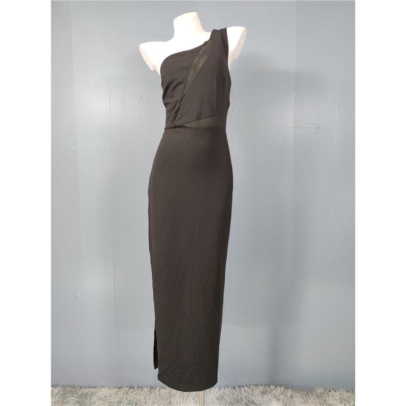 Foreign Trade Order R Home Single Shoulder Gas Field Oblique Collar Mesh Perspective Sexy Design Slimming Sheath Split Long dress Dress Black 2XL
Foreign Trade Order R Home Single Shoulder Gas Field Oblique Collar Mesh Perspective Sexy Design Slimming Sheath Split Long dress Dress Black 2XL