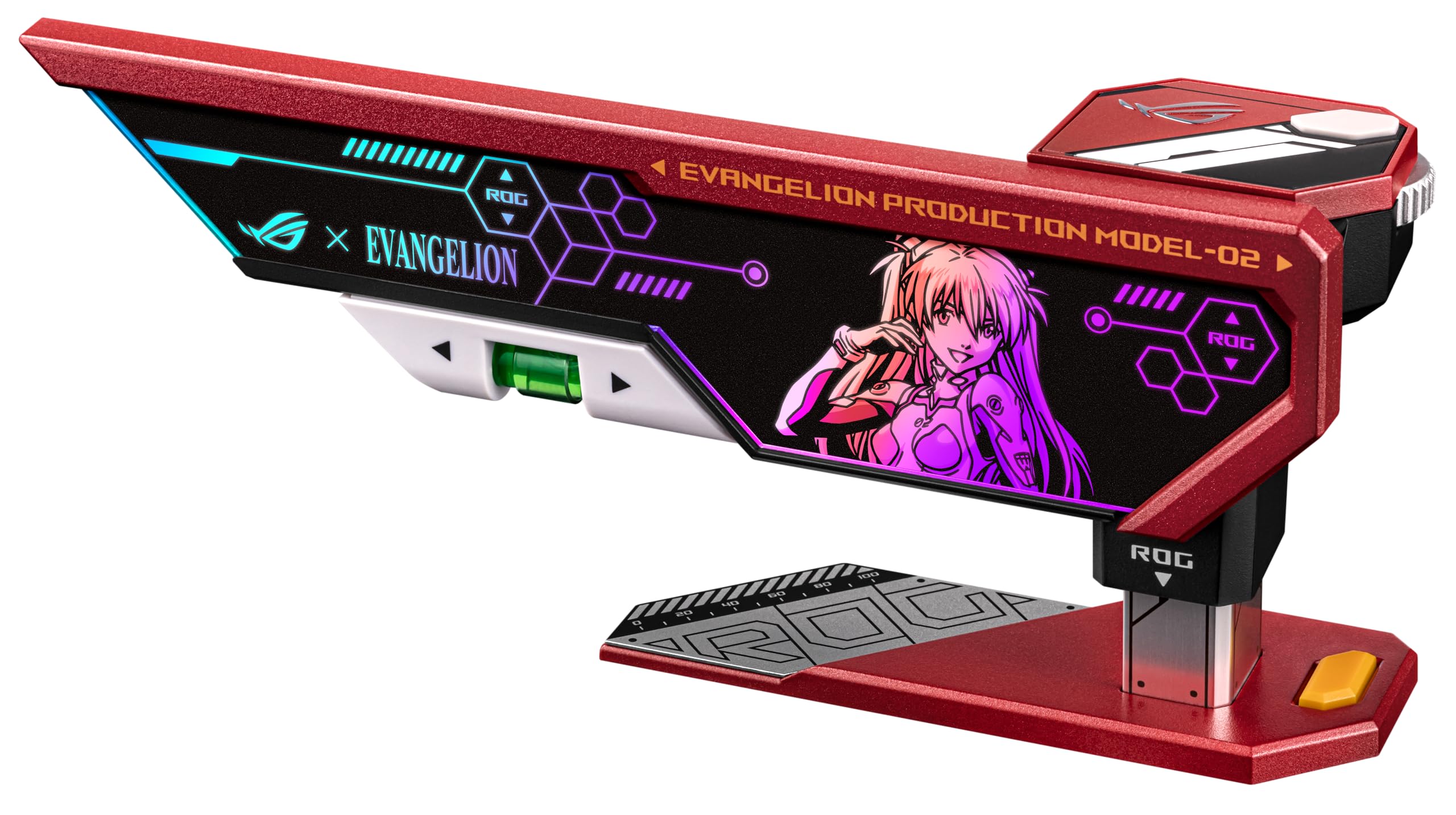 ASUS ROG Herculx Edition Graphics Card Holder Level Solid Zinc Aura EVA-02 (Дизайн без інструментів, в комплекті, сплав, 72-128 мм, синхронізація).
ASUS ROG Herculx Edition Graphics Card Holder Level Solid Zinc Aura EVA-02 (Дизайн без інструментів, в комплекті, сплав, 72-128 мм, синхронізація).
