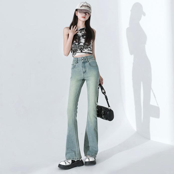 Женские весенние новые зауженные эластичные брюки клеш с высокой посадкой, цвет античный синий, двойная пряжка L
Женские весенние новые зауженные эластичные брюки клеш с высокой посадкой, цвет античный синий, двойная пряжка L