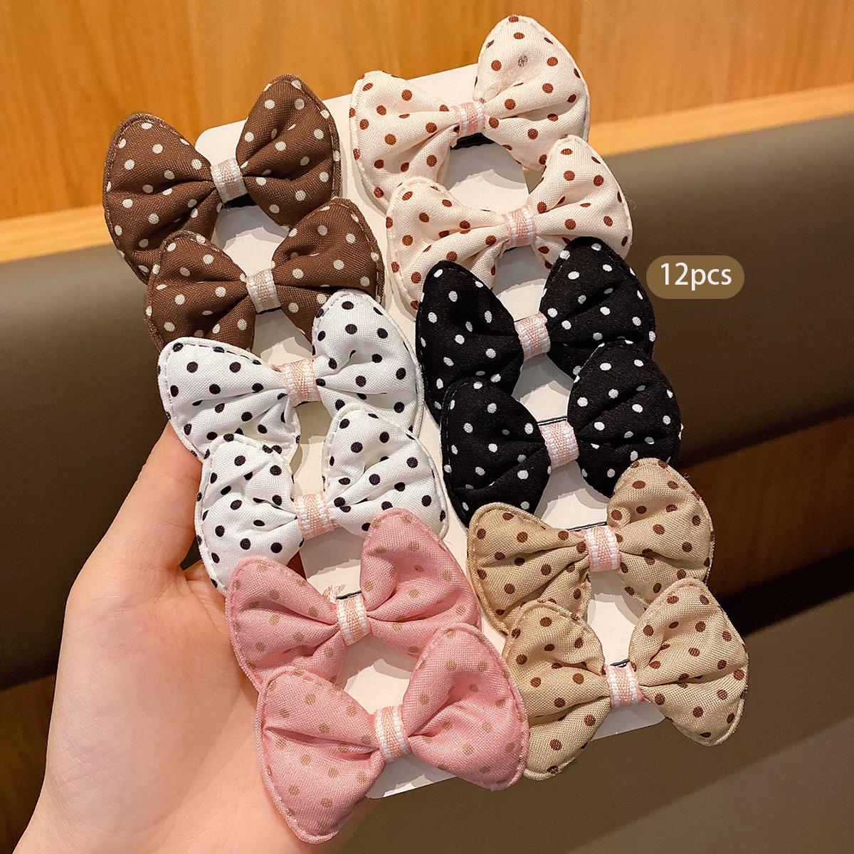 12 Korean style fabric bow hair clips, fashionable hair accessories suitable for daily use
12 Korean style fabric bow hair clips, fashionable hair accessories suitable for daily use
