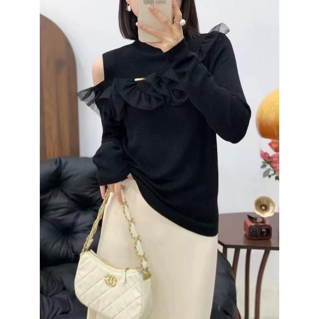 X391 Off-Shoulder Knit with Mesh Ruffle Patchwork for Spring/Autumn M (90-108 jin)
X391 Off-Shoulder Knit with Mesh Ruffle Patchwork for Spring/Autumn M (90-108 jin)