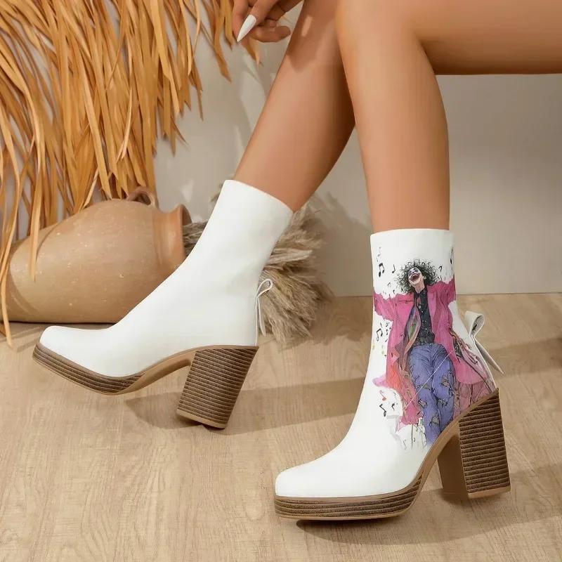 Random Print Women Ankle Boots Super High Heels Shoes 2024 New Leather Chelsea Boots Goth Chunky Pumps Winter Trend Botas 36 белый
Random Print Women Ankle Boots Super High Heels Shoes 2024 New Leather Chelsea Boots Goth Chunky Pumps Winter Trend Botas 36 белый