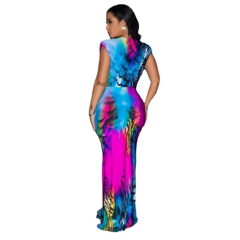 2024 Spring V-Neck Sleeveless Colorblock Pleated Maxi Dress with 3D Print L фіолетовий
2024 Spring V-Neck Sleeveless Colorblock Pleated Maxi Dress with 3D Print L фіолетовий