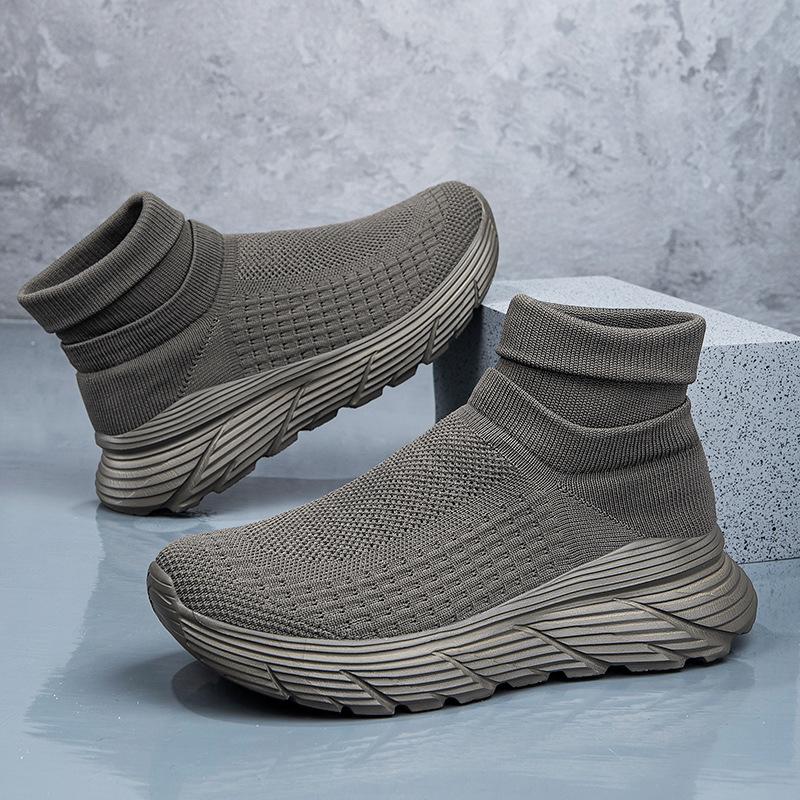 New fly-woven socks shoes men s large-size thick-soled high-top couple shoes breathable and lightweight foot-fitting mesh sneakers 45 коричневий
New fly-woven socks shoes men s large-size thick-soled high-top couple shoes breathable and lightweight foot-fitting mesh sneakers 45 коричневий