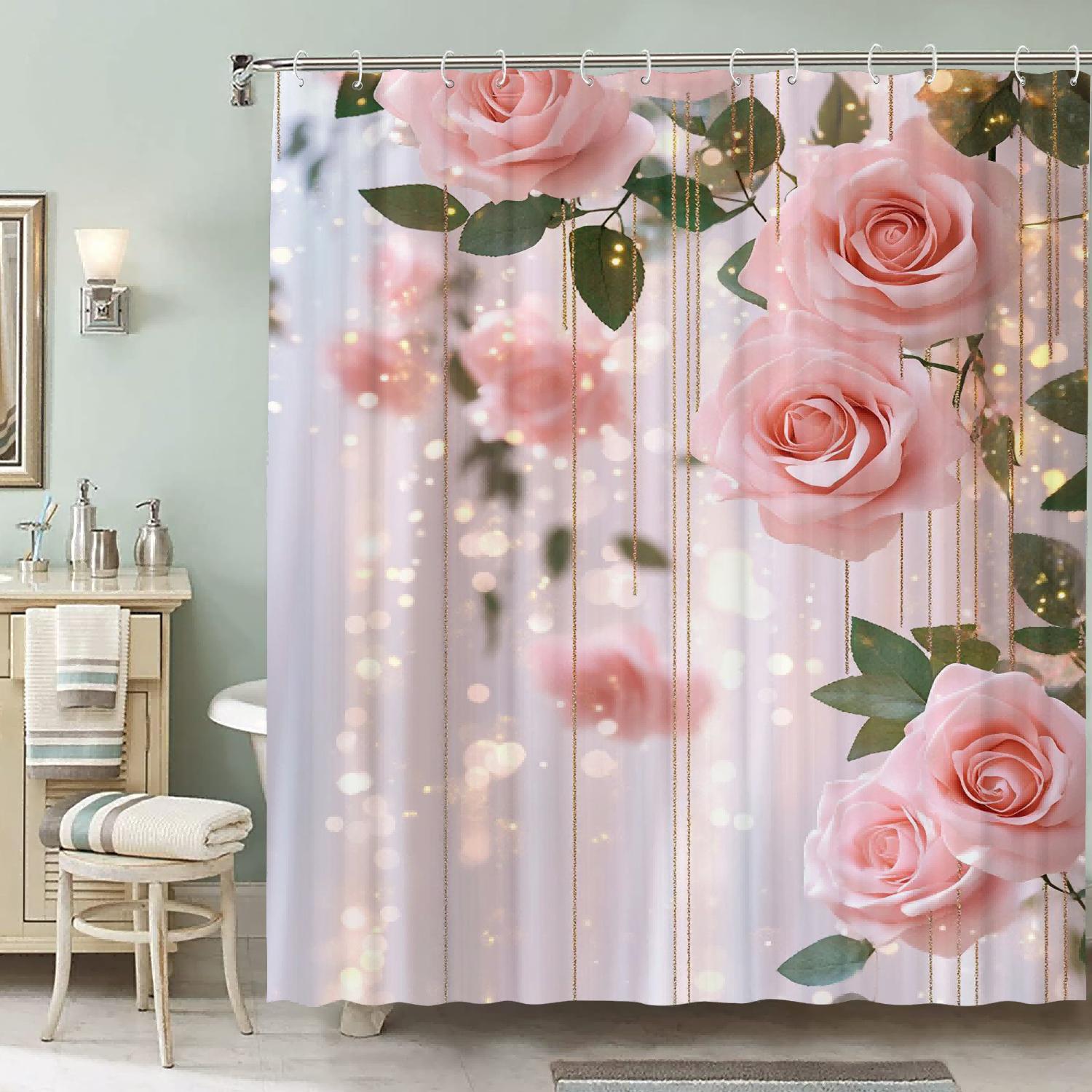 Water-Resistant Non-Woven Shower Curtain With Floral Rose Pattern, Artistic Design, Includes 12 Hooks For Home And Hotel, Machin W60H190(CM)-1 Pcs
Water-Resistant Non-Woven Shower Curtain With Floral Rose Pattern, Artistic Design, Includes 12 Hooks For Home And Hotel, Machin W60H190(CM)-1 Pcs