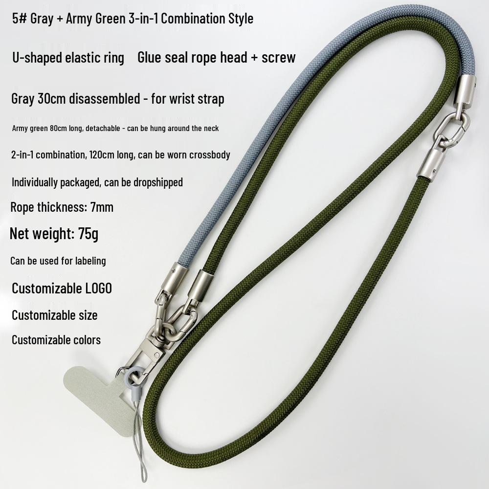 Multifunctional Detachable Phone Lanyard: 3-in-1 Wrist, Neck, and Crossbody Strap with 7mm Anti-Lost Clip for Cameras.
Multifunctional Detachable Phone Lanyard: 3-in-1 Wrist, Neck, and Crossbody Strap with 7mm Anti-Lost Clip for Cameras.