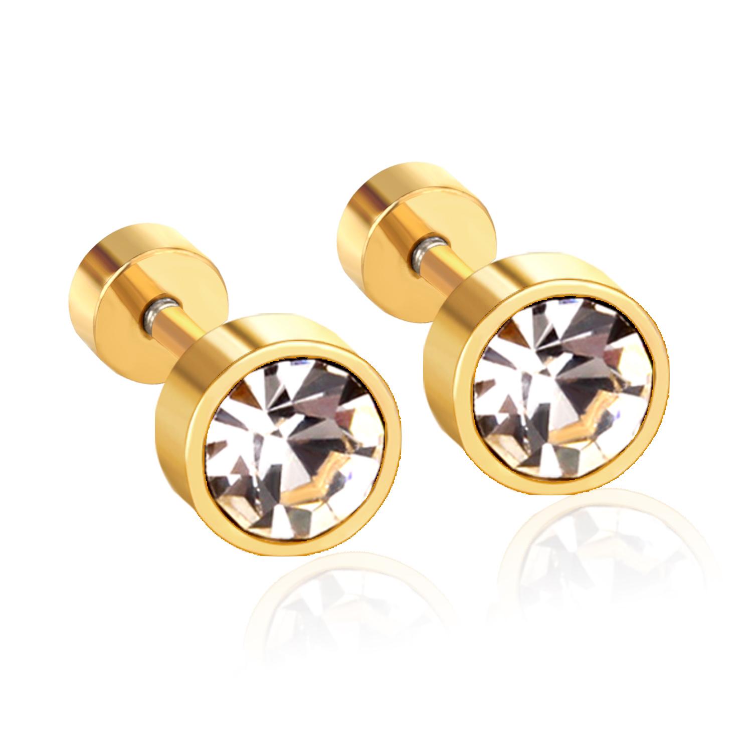 LUXUSTEEL Twist Back Round Cubic Zirconia Stud Earrings Stainless Steel Anti-allergy For Women Men 3mm to 7mm Christmas Party 3mm золотой
LUXUSTEEL Twist Back Round Cubic Zirconia Stud Earrings Stainless Steel Anti-allergy For Women Men 3mm to 7mm Christmas Party 3mm золотой