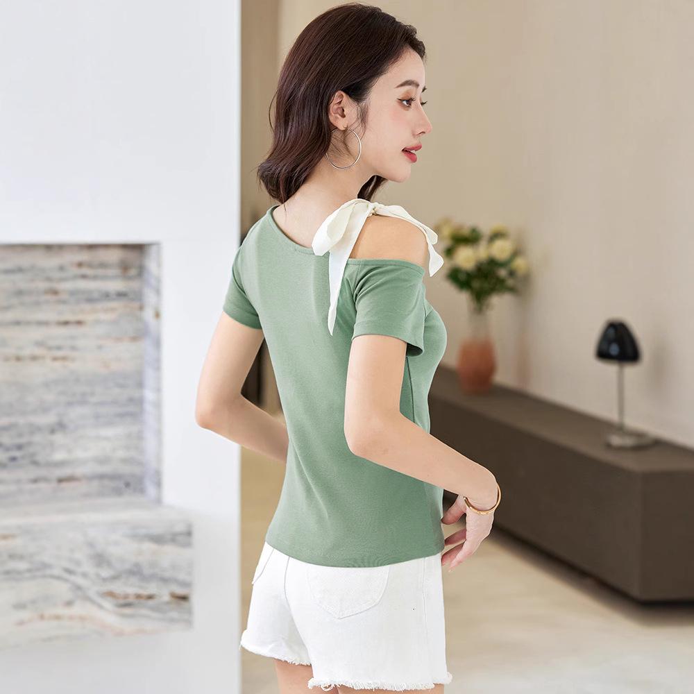 2025 Korean Style One-Shoulder Tie-Up Short-Sleeve Slimming Cotton Women s Top Extra Large зелёный
2025 Korean Style One-Shoulder Tie-Up Short-Sleeve Slimming Cotton Women s Top Extra Large зелёный