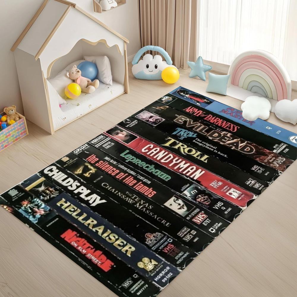 Retro Horror Movie Rug Vintage Tape Cover Pattern Nostalgic 90s Home Decor Carpet Soft Non-Slip Floor Mat for Living Room 40X60cm
Retro Horror Movie Rug Vintage Tape Cover Pattern Nostalgic 90s Home Decor Carpet Soft Non-Slip Floor Mat for Living Room 40X60cm