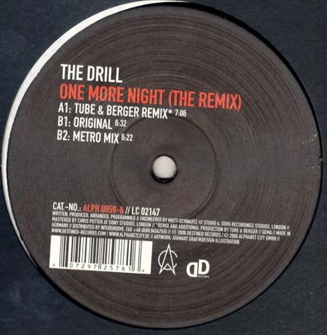 12inch Record DRILL - One More Night (The Remix) ALPH00596 Alphabet City 2006 Germany Dance & Electronica Used
12inch Record DRILL - One More Night (The Remix) ALPH00596 Alphabet City 2006 Germany Dance & Electronica Used