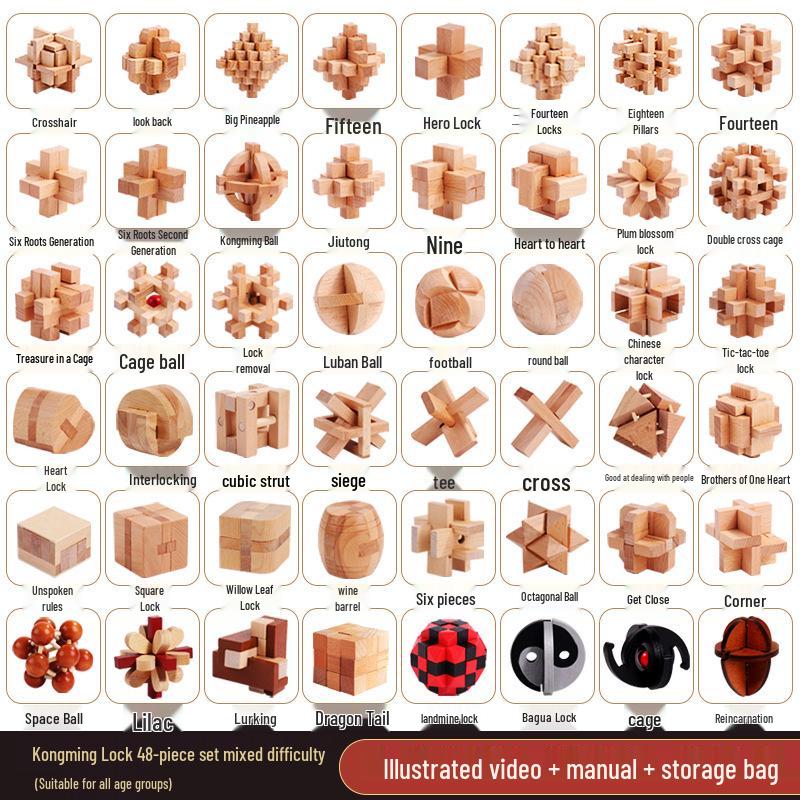 Children s Educational Puzzle Gift Set: Mortise and Tenon Kongming & Luban Wooden Locks, Large Nostalgic Play
Children s Educational Puzzle Gift Set: Mortise and Tenon Kongming & Luban Wooden Locks, Large Nostalgic Play