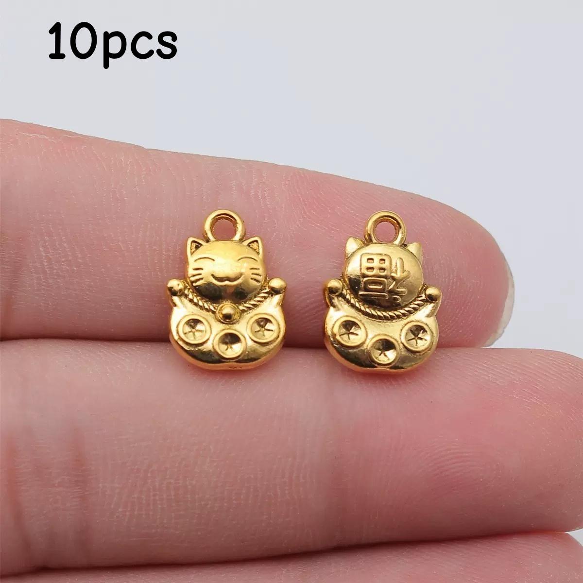 15x11mm Lucky Fortune Cat Charm Pendant DIY Earrings Necklace Bracelet Keychain Pendant Fashion Jewelry Accessories 10pcs 3XL золотий
15x11mm Lucky Fortune Cat Charm Pendant DIY Earrings Necklace Bracelet Keychain Pendant Fashion Jewelry Accessories 10pcs 3XL золотий