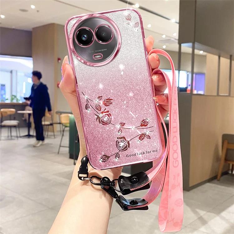 KADEM For Realme 11 5G (Global) / 11x 5G Cover Rhinestone Flower Glitter TPU Back Case with Lanyard
KADEM For Realme 11 5G (Global) / 11x 5G Cover Rhinestone Flower Glitter TPU Back Case with Lanyard