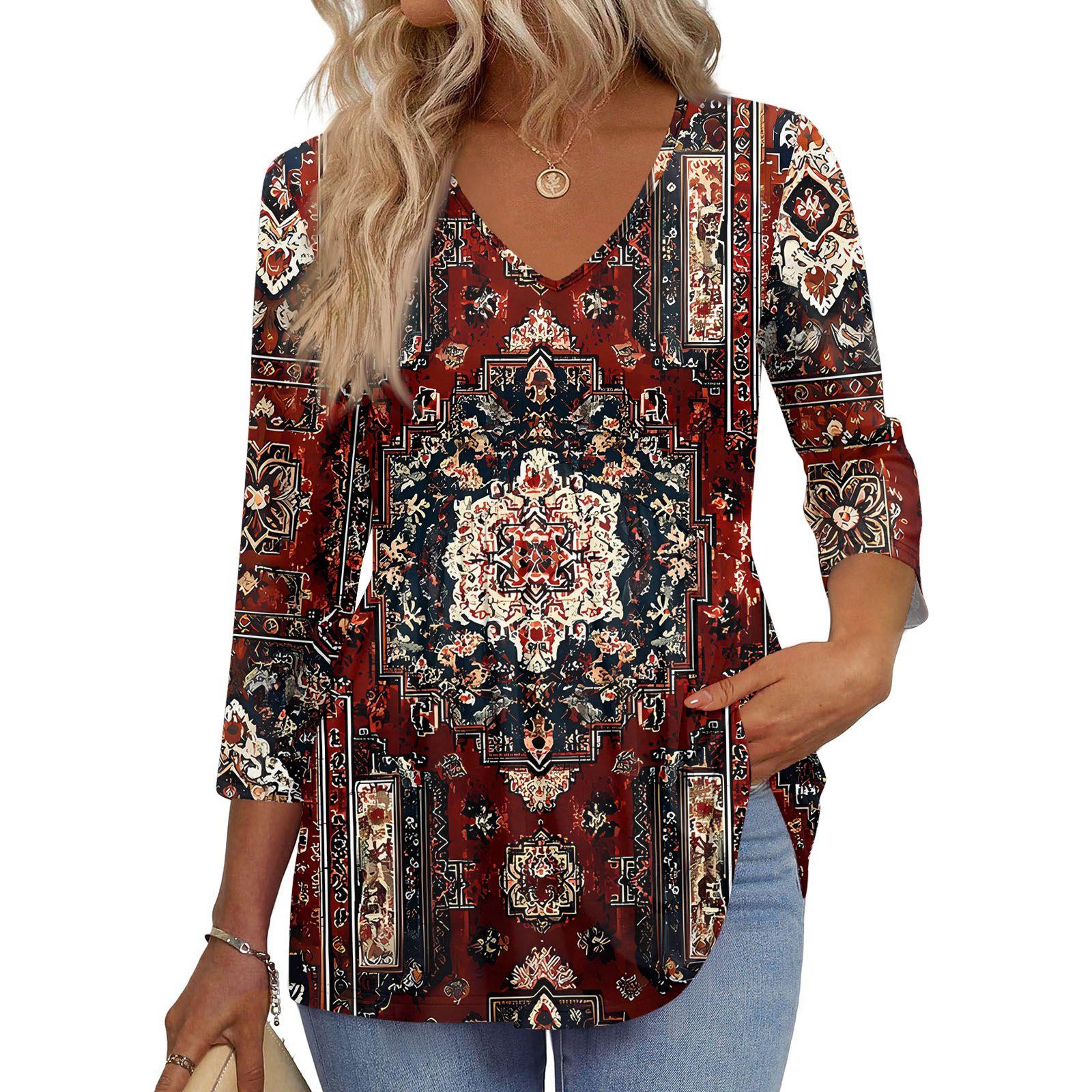 Женская футболка с принтом, рукав 3/4, модная базовая, с V-образным вырезом, обычный топ M
Женская футболка с принтом, рукав 3/4, модная базовая, с V-образным вырезом, обычный топ M