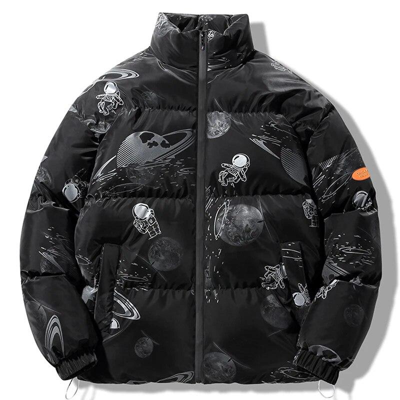 Winter Coat Men Astronaut Print Loose Warm Puffer Jacket Couple Thickened Stand Collar Windproof Parkas Jacket Large Size M-4XL
Winter Coat Men Astronaut Print Loose Warm Puffer Jacket Couple Thickened Stand Collar Windproof Parkas Jacket Large Size M-4XL