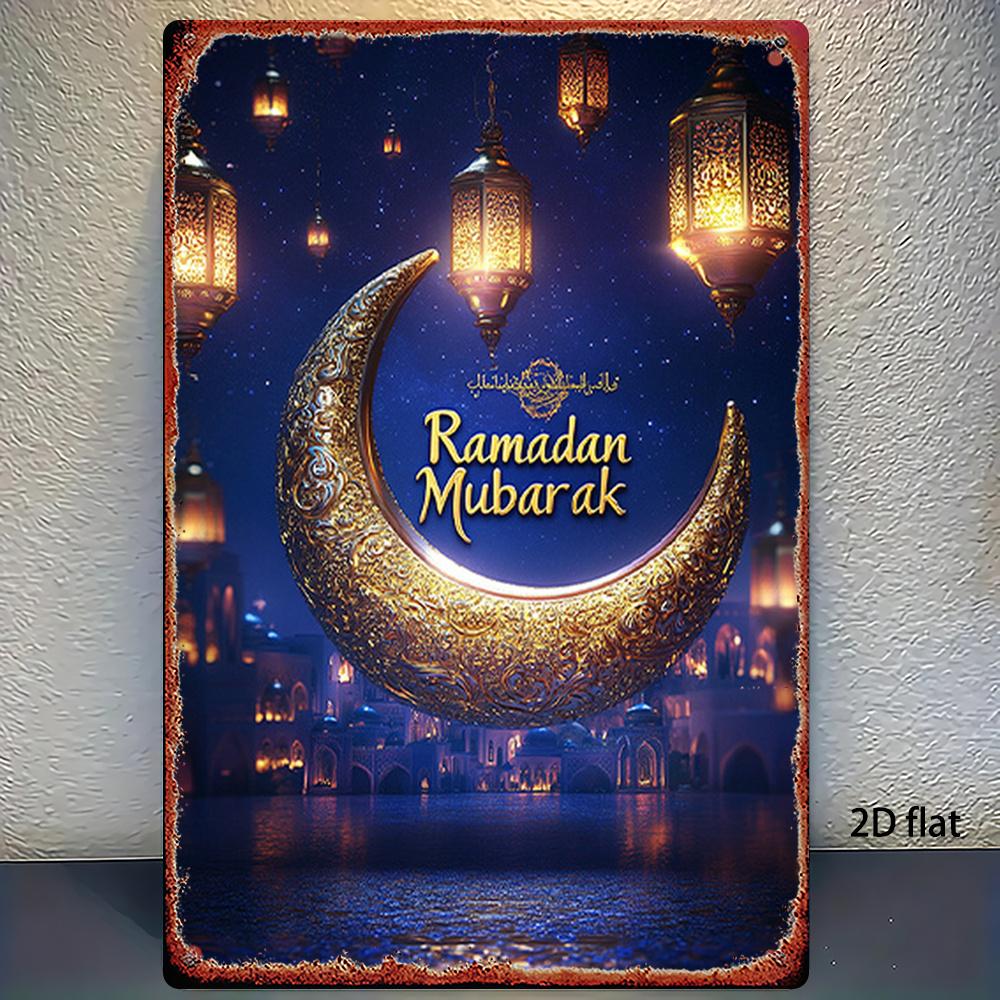 Metal Islamic Wall Art Ramadan Sign 8x12 Inch Golden Crescent Lantern Decor for Home Bar Cafe 20x30cm
Metal Islamic Wall Art Ramadan Sign 8x12 Inch Golden Crescent Lantern Decor for Home Bar Cafe 20x30cm