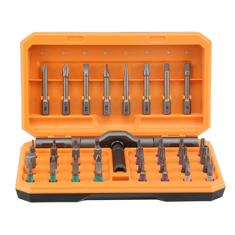 High Quality 42In1 Magnetic Ratchet Screwdriver Set Detachable T-Handle Magneticizer Torque Screwdriver Multifunctional DIY Too помаранчевий
High Quality 42In1 Magnetic Ratchet Screwdriver Set Detachable T-Handle Magneticizer Torque Screwdriver Multifunctional DIY Too помаранчевий