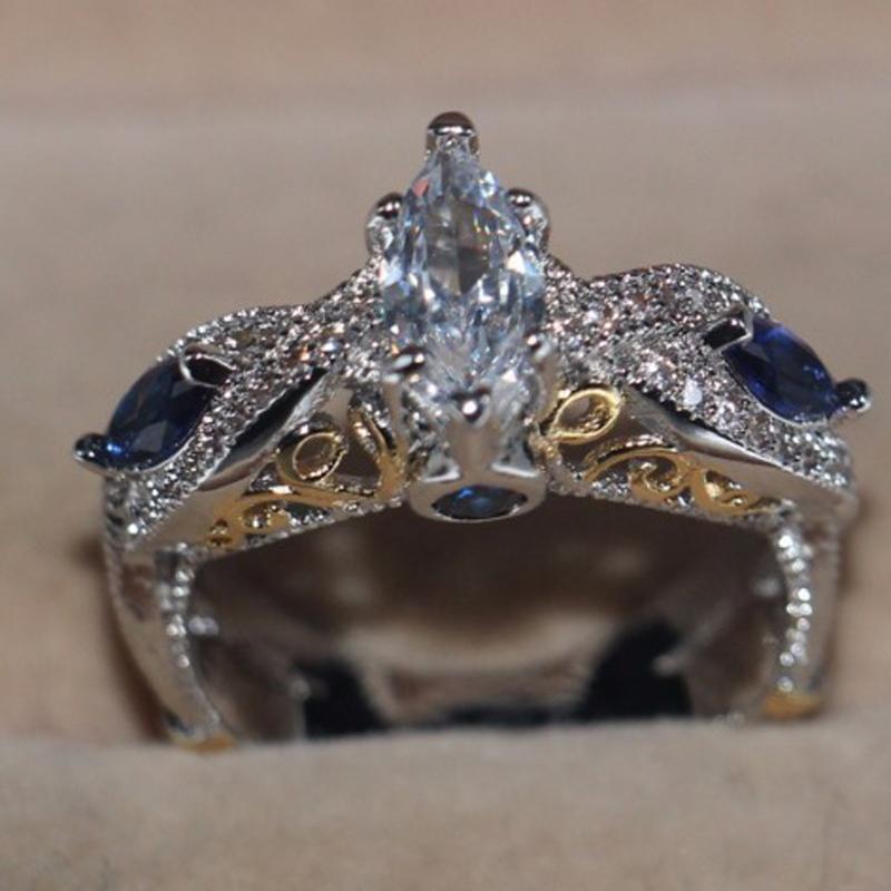 Two-tone Blue Color Separation Zircon Ring Crown Shape Geometric Square Jewelry Engagement Wedding Rings for Women 6
Two-tone Blue Color Separation Zircon Ring Crown Shape Geometric Square Jewelry Engagement Wedding Rings for Women 6