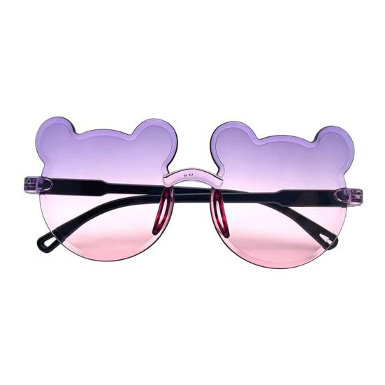 Детские солнцезащитные очки в форме мультяшного медведя без оправы из пластика солнцезащитные очки с градиентными линзами, защищающие от ультрафиолета, очки для дня рождения, пляжа, бассейна, вечеринки