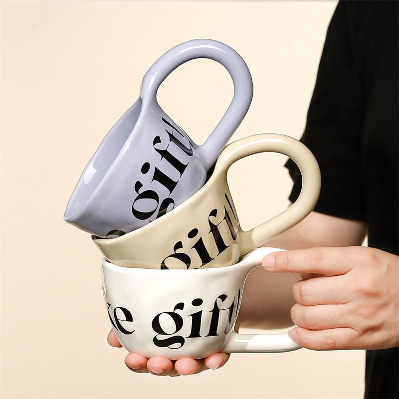 350ml English alphabet Large Handle Ceramic Mug Hand Pinched Irregular Coffee Cups Milk Oatmeal Cup Home Office Water Cups 350ml
350ml English alphabet Large Handle Ceramic Mug Hand Pinched Irregular Coffee Cups Milk Oatmeal Cup Home Office Water Cups 350ml