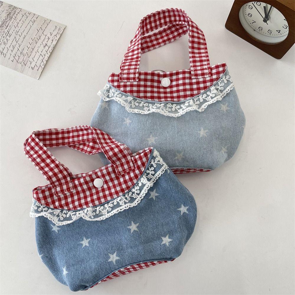 Korean Style Denim Plaid Handbag Bow Cute Coin Purse Vintage Fresh Lace Handbag Students Style5
Korean Style Denim Plaid Handbag Bow Cute Coin Purse Vintage Fresh Lace Handbag Students Style5