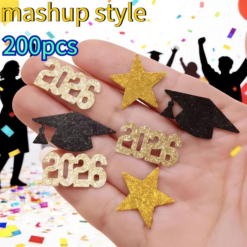 200pcs Graduation Party Confetti – 2026 Doctor Hat & Star 3 Styles Mixed, Table Decoration for Graduation Season Events
200pcs Graduation Party Confetti – 2026 Doctor Hat & Star 3 Styles Mixed, Table Decoration for Graduation Season Events