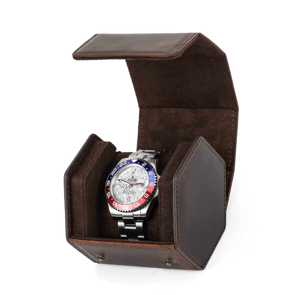 Hiram Hexagonal Genuine Leather Watch Roll Watch Storage Box for 1 Watch Leather Waterproof Shockproof Watch Case Storage for Watch Carrying Travel
Hiram Hexagonal Genuine Leather Watch Roll Watch Storage Box for 1 Watch Leather Waterproof Shockproof Watch Case Storage for Watch Carrying Travel